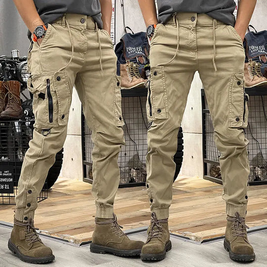 Military Tactical Cotton Cargo Pants for Mens Elastic Casual Trousers