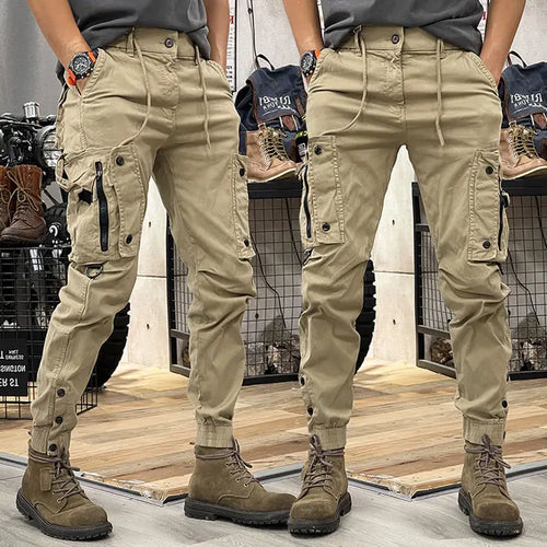 Military Tactical Cotton Cargo Pants for Mens Elastic Casual Trousers
