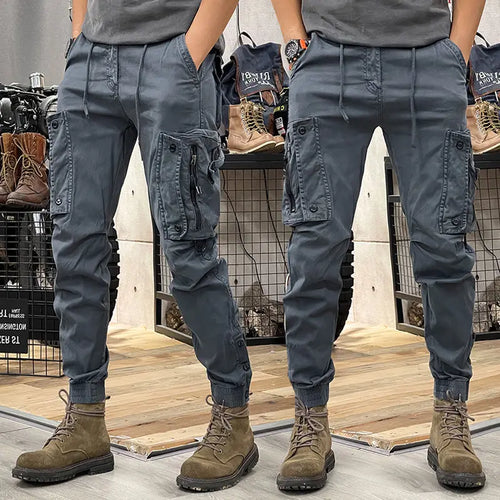 Military Tactical Cotton Cargo Pants for Mens Elastic Casual Trousers