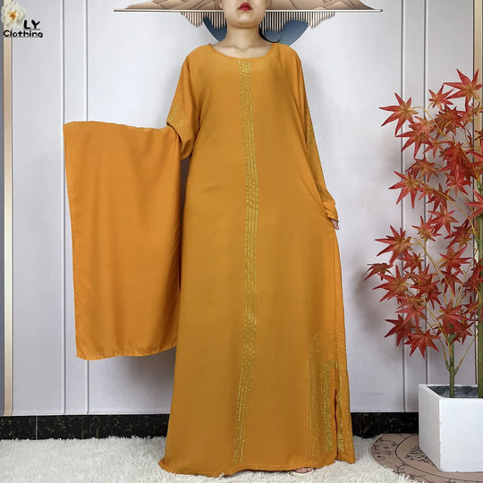 2024 New Muslim Chiffon Abayas For Women Robe Caftan Dubai Islam Clothing African Abaya Long Sleeved Fashion Dress With Turban