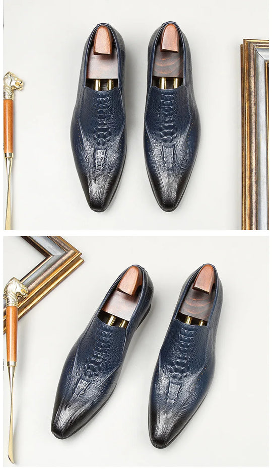 Fashions Slip-on Loafers Buckle Leather Shoe Daily Casual Shoes Men's Business Formal Office Shoes Original Designer British