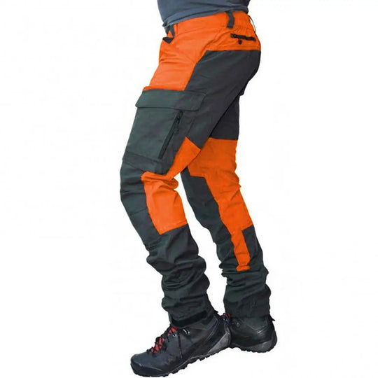 2024 Men Hiking Camping Pants Color Block Multi Pockets Wear-Resistant