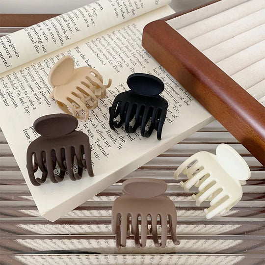 Small Frosted Hair Clip Basic All-Match Brown Hair Clip For Women