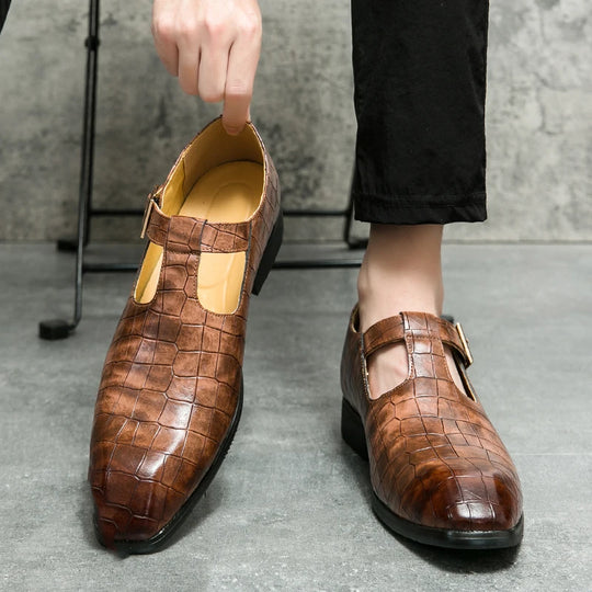 Business casual men's shoes Classic British style Fashion party and dance Plus Size 38-46 Plus Size Black leather shoes Hot
