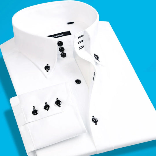 Men's Casual Shirt Long Sleeve Korean Trends Fashion Button-down