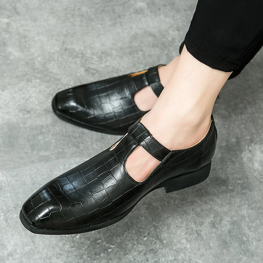 Business casual men's shoes Classic British style Fashion party and dance Plus Size 38-46 Plus Size Black leather shoes Hot