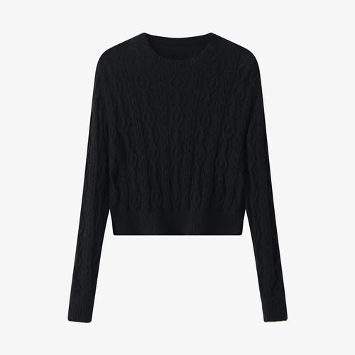 AS 2024 woman clothes short design Cable knitted tops + cupro