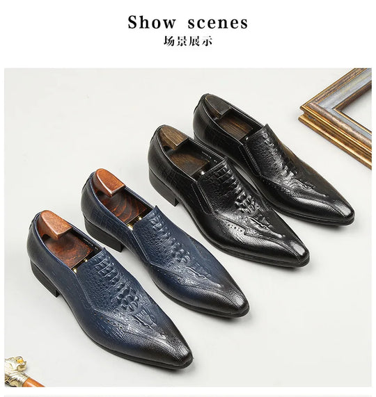 Fashions Slip-on Loafers Buckle Leather Shoe Daily Casual Shoes Men's Business Formal Office Shoes Original Designer British