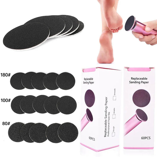 60pcs/box Replacement Sandpaper For Electric Foot Grinder Professional