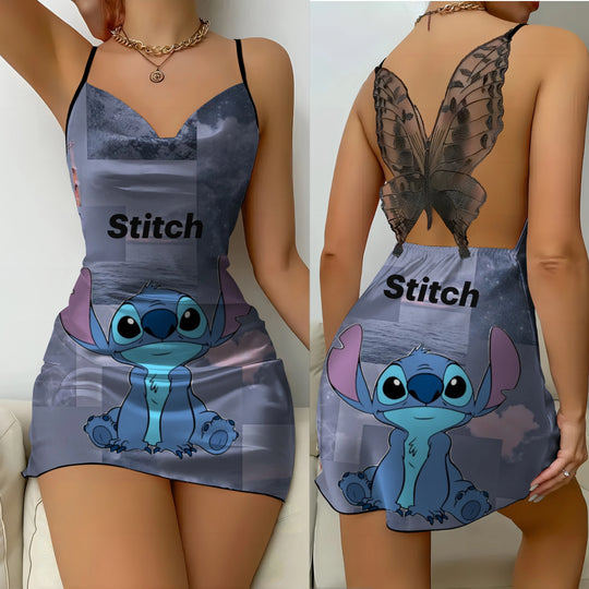 Bow Knot Womens Dresses Lace Dress Disney Satin Surface Pajama Skirt