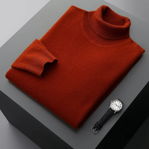 Fall/Winter 100% Wool Bottoming Shirt Men's Thickened Turtleneck
