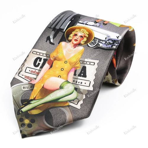 Vintage Art Oil Graffiti Print Tie Soft Touch New Design 8.5cm