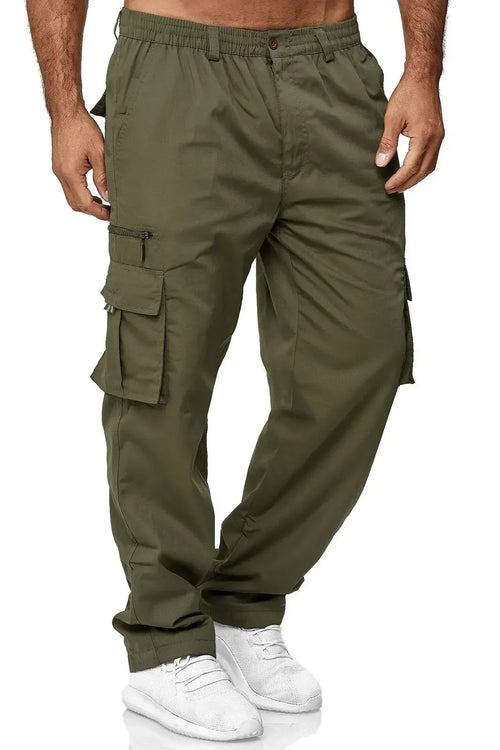 Men's Cargo Trousers Elastic Waist Elastic Multi-pocket Loose Combat
