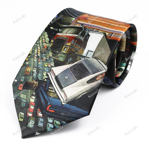 Vintage Art Oil Graffiti Print Tie Soft Touch New Design 8.5cm