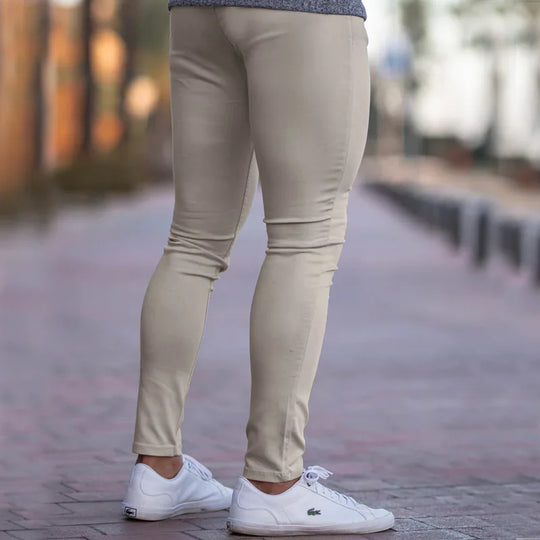 Being Vigor Inch Size Solid Cotton Business Casual Mens Pants Slim Fit