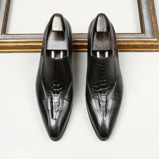 Fashions Slip-on Loafers Buckle Leather Shoe Daily Casual Shoes Men's Business Formal Office Shoes Original Designer British