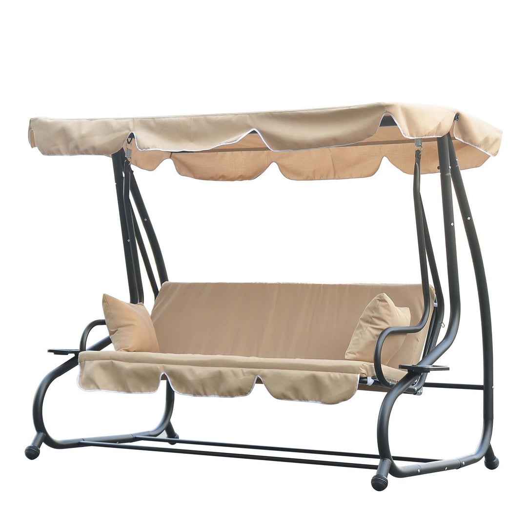 Outsunny Heavy-duty Metal 3 Seater Outdoor Swing Chair Garden Hammock