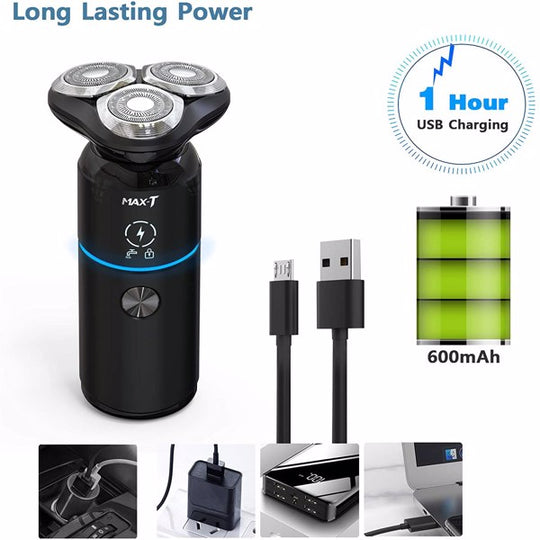 Women Men Electric Blade Rechargeable Travel Rotary Shaver IPX7 Waterproof