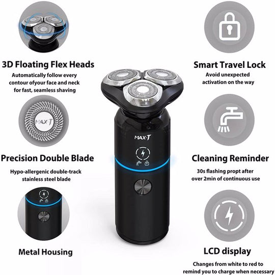 Women Men Electric Blade Rechargeable Travel Rotary Shaver IPX7 Waterproof