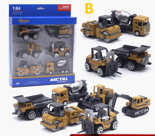 6pcs Alloy Vehicle Car Toys For Boys Kids Birthday Gifts