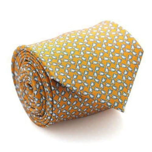 Davidoff Neckties For Men Hand Made Italian Silk Neck Tie - Orange