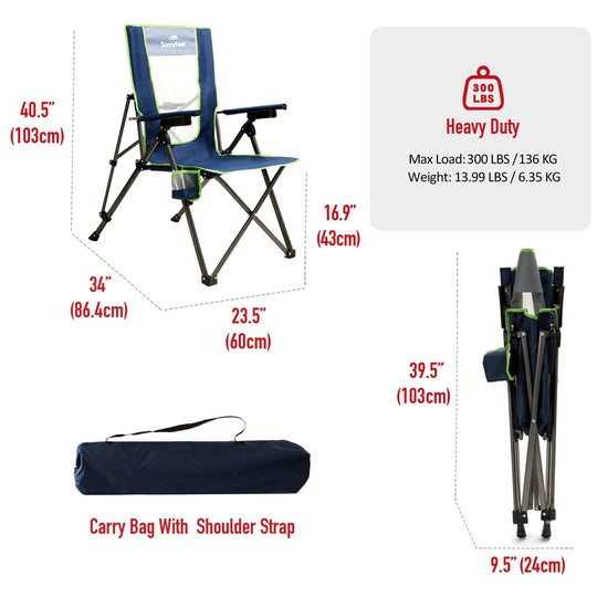 UNNYFEEL  Outdoor Reclining Camping Chairs Adjustable 3 Position