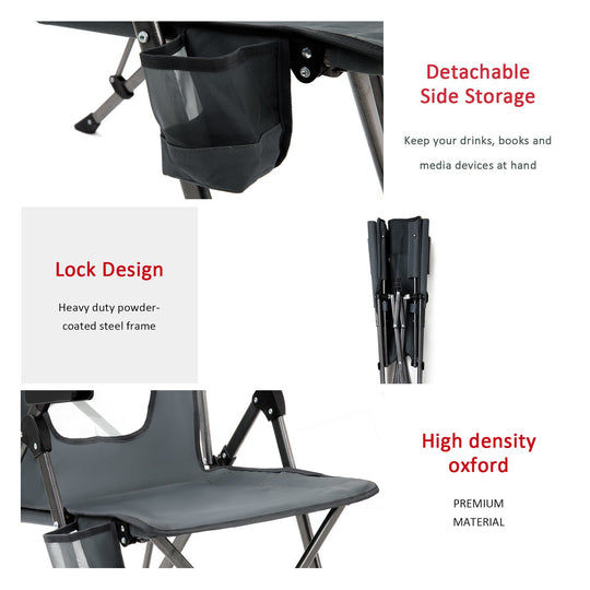 UNNYFEEL  Outdoor Reclining Camping Chairs Adjustable 3 Position