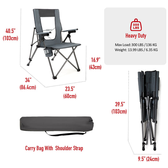 UNNYFEEL  Outdoor Reclining Camping Chairs Adjustable 3 Position