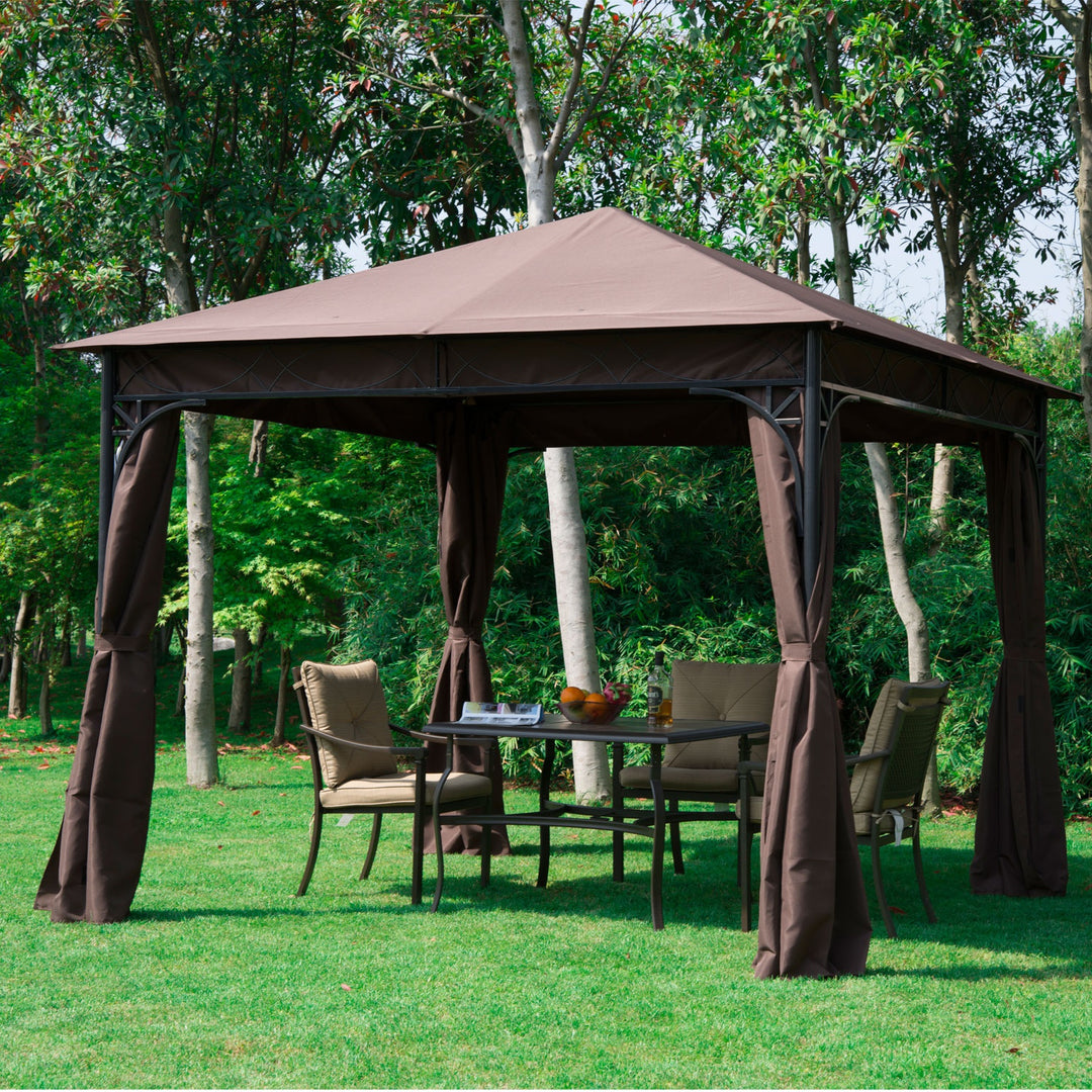 Outsunny 10x10ft Steel Garden Gazebo Patio Canopy Outdoor Event Party