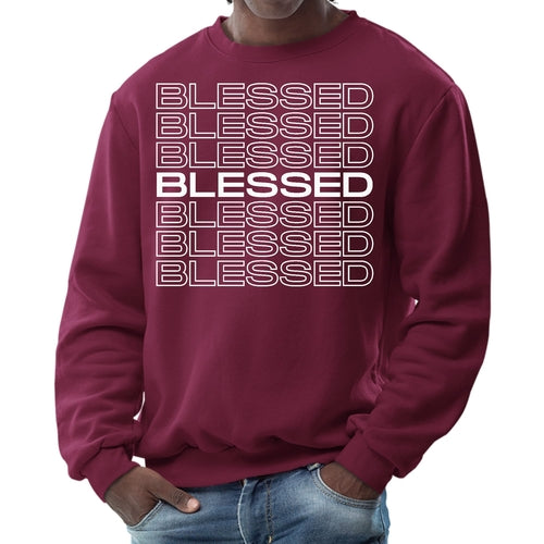 Mens Graphic Sweatshirt - Blessed Stacked Print