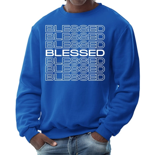 Mens Graphic Sweatshirt - Blessed Stacked Print