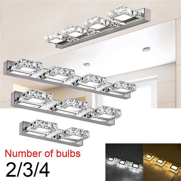 New 6W Double Lamp Crystal Surface Bathroom Bedroom Lamp White Light