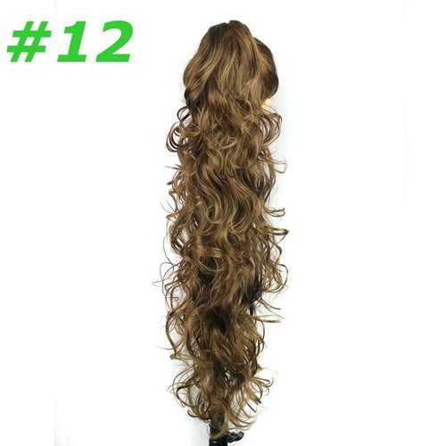 Synthetic hair Ponytails Claw Pony tails women curly wavy clip in on