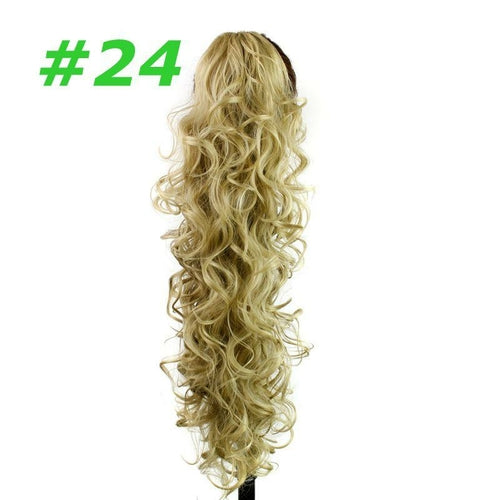Synthetic hair Ponytails Claw Pony tails women curly wavy clip in on