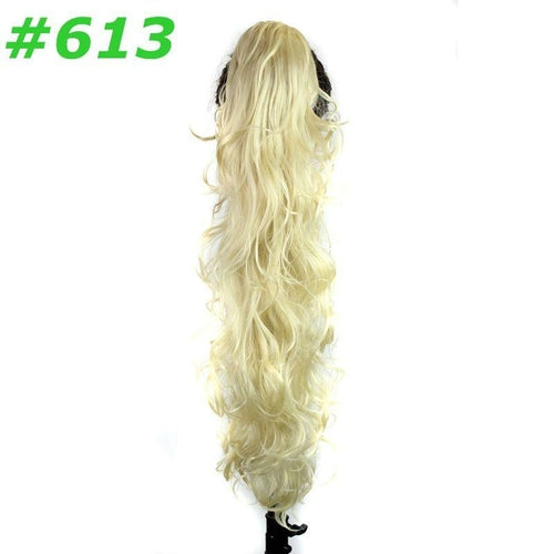 Synthetic hair Ponytails Claw Pony tails women curly wavy clip in on