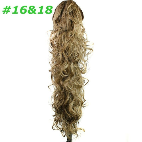 Synthetic hair Ponytails Claw Pony tails women curly wavy clip in on