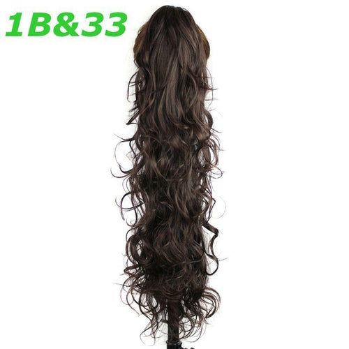Synthetic hair Ponytails Claw Pony tails women curly wavy clip in on
