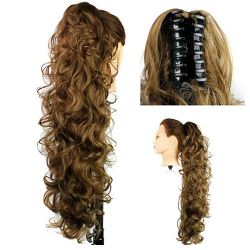 Synthetic hair Ponytails Claw Pony tails women curly wavy clip in on
