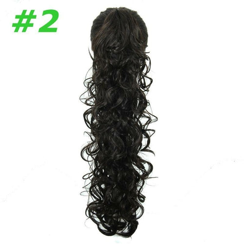 Synthetic hair Ponytails Claw Pony tails women curly wavy clip in on