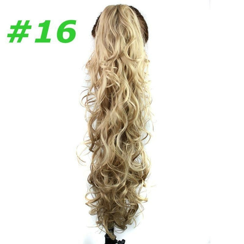 Synthetic hair Ponytails Claw Pony tails women curly wavy clip in on