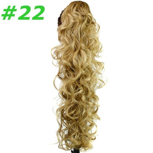 Synthetic hair Ponytails Claw Pony tails women curly wavy clip in on