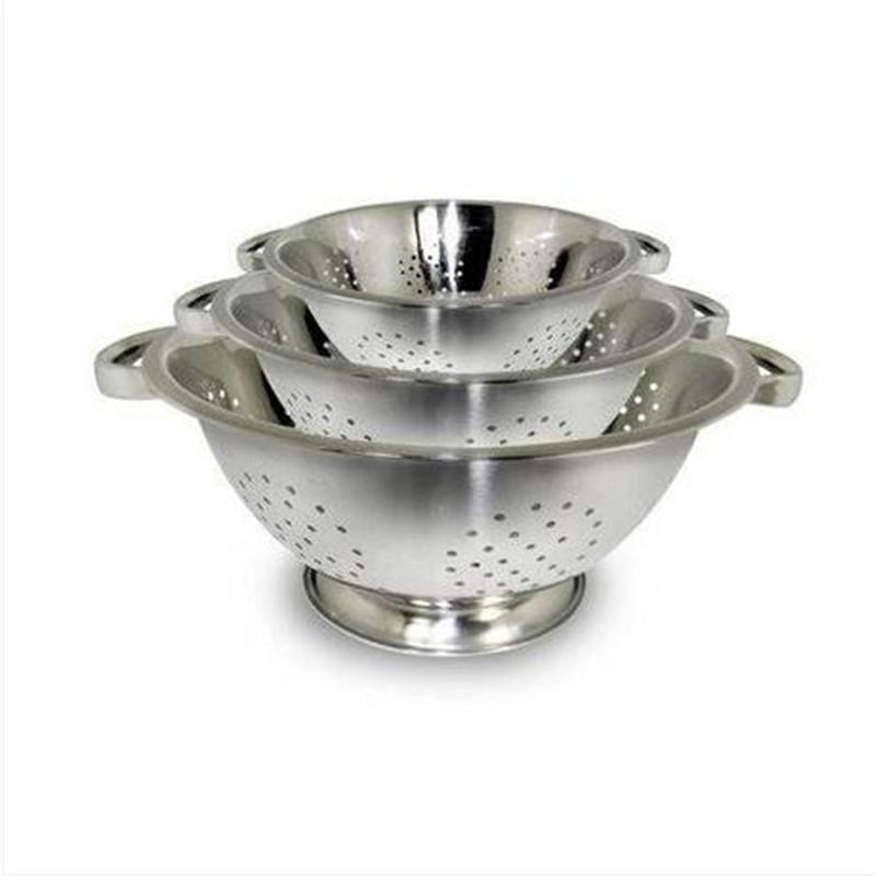 3 Pcs Lightweight Stainless Steel Colanders Strainers Sifters Kitchen