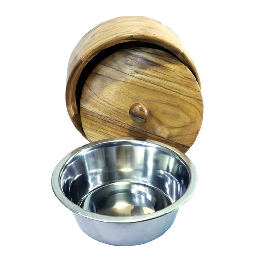 Teak Wood Stainless Steel Bread CHAPATI Casserole Multipurpose Kitchen