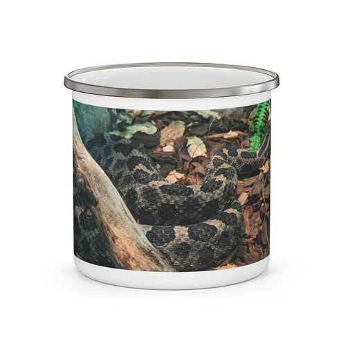 Brown and Black Snake Enamel Camping Mug