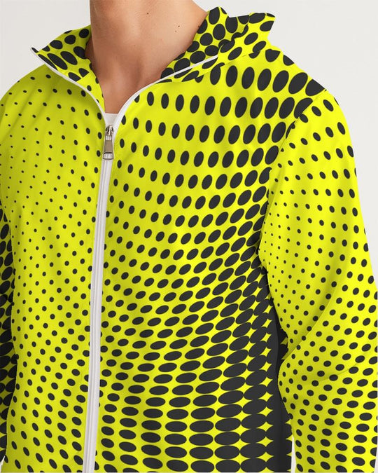 Mens Lightweight Windbreaker Jacket with Hood and Zipper Closure -