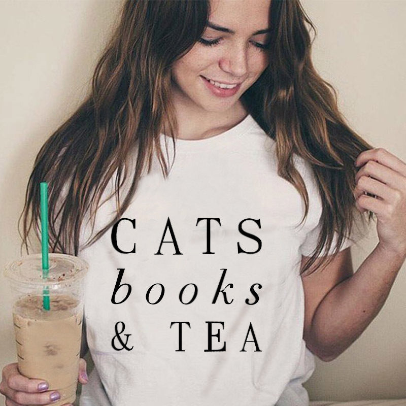 Cats & coffee &Jesus - Cats & Books &Tea Fur Mama T shirt Gift For