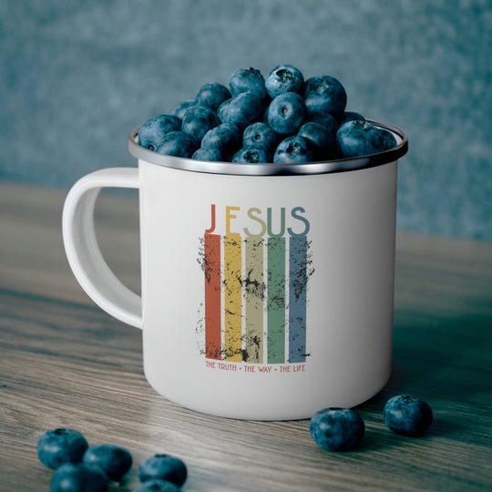Enamel Camping Mug - Jesus the Truth the Way the Life - Christian