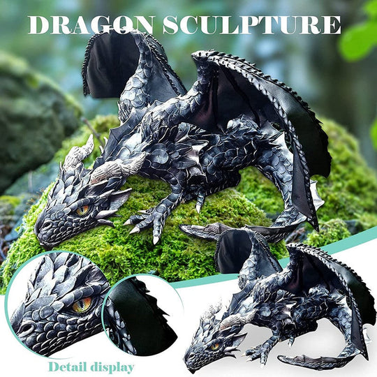 Big Squatting Dragon Sculpture Statue Outdoor Crafts Ornaments