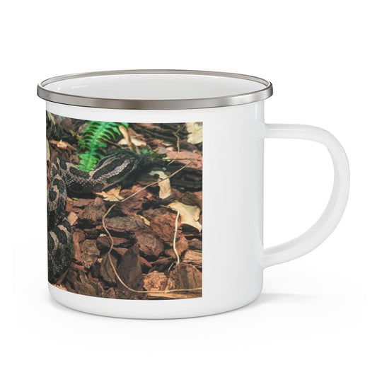Brown and Black Snake Enamel Camping Mug