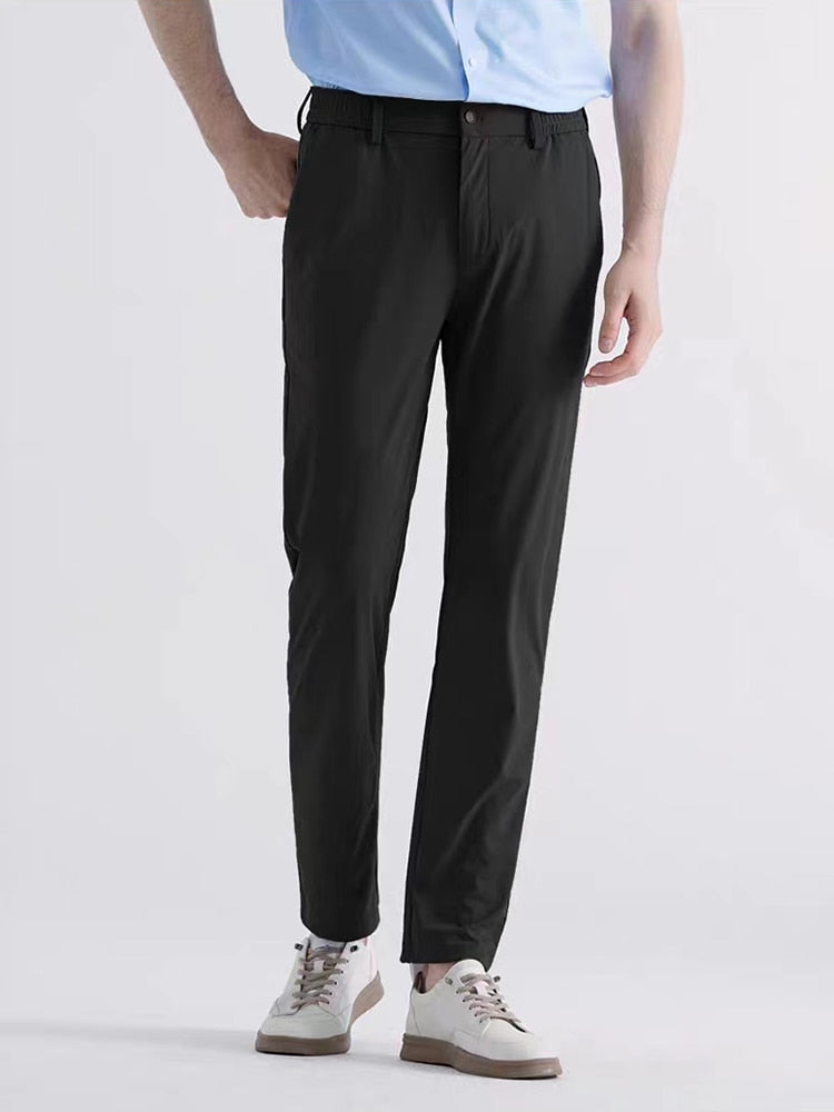 Mens Chino Pants Straight Casual Brand Elastic | Mens Elastic Waist